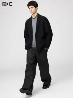 uniqlo c ユニクロシー　ワイドパラシュートパンツ　S
