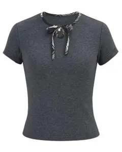 ANDWANG Trim Check Ribbon Tee ivory - メルカリ