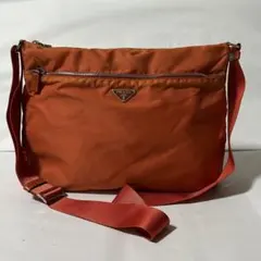 PRADA プラダ 三角ロゴプレート ナイロン トートバッグ オレンジ