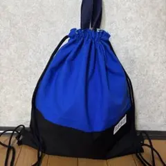 青シリーズ　シンプルお洒落　大きめ　手持ち巾着袋　ナップサック　入学 体操着袋のサムネイル