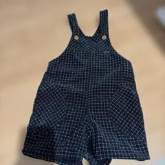 moujonjon キッズ チェック柄 サロペット