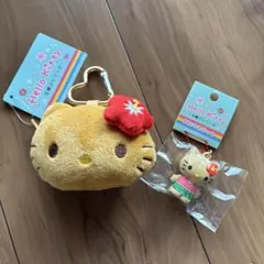 サンリオ　日焼けキティ　カラビナポーチ　マスコット　キーホルダー　2個セット
