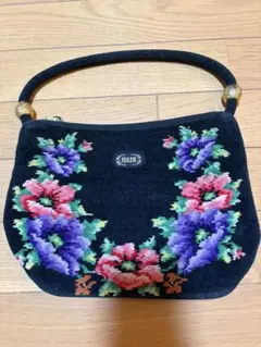 FEILER 花柄刺繍 ハンドバッグ