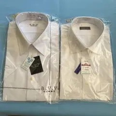 a.v.v HOMME ＆PEACE FIT半袖白のワイシャツ 2枚セットL40のサムネイル