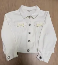 any FAM ホワイトデニムジャケット リボン付き