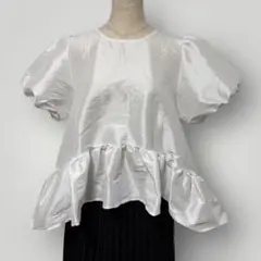 神戸レタス　ペプラムフリルチュニックブラウス