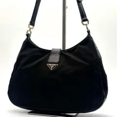 PRADA 三角プレート　ターンロック　レザー　ナイロン ショルダーバッグ