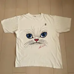 SHISHAMO宮崎さん着用　JGWQ アニマル Tシャツ 00s 猫　L 白T