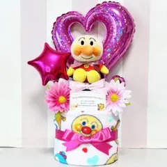 ●出産祝いに大人気！アンパンマンの豪華２段おむつケーキ 女の子