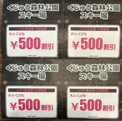 maho様専用　くじゅう森林公園スキー場　リフト券500円割引券8枚セット