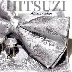 ☆蝶ネクタイチーフカフス　シルバー銀色結婚式フォーマルお色直し小物新郎　kja