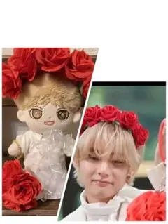＊テテ着用風　薔薇のヘッドドレス　バッグ付き　ユクイズテテ