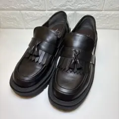 (美品)byあしながおじさん 厚底 ローファー 24.5cm 黒