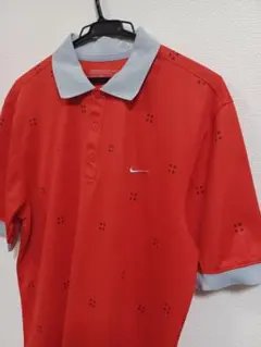 Nike golfメンズ ゴルフシャツ DRY-FITレッドLサイズ