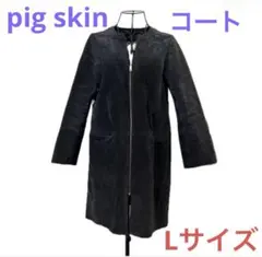 【値下げ中】春コート レザーコート ノーカラー 美品のサムネイル