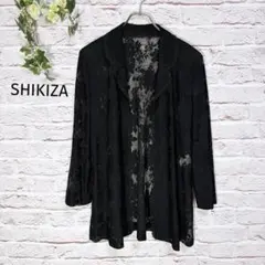 美品 シキザ 総レースカーディガン ジャケット 黒 L 羽織 日本製 