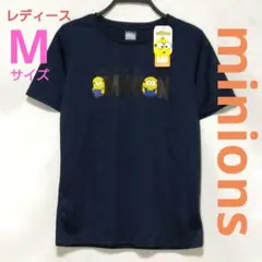 レディース minions ミニオンズ 吸水速乾 半袖Tシャツ M ネイビーのサムネイル