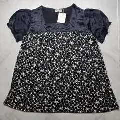 3L〜4L おおきいサイズ 夏服 タグ付き チュニック 総柄 丸柄 黒 洗濯可能のサムネイル