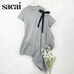 sacai バックプリーツシフォン Tシャツ リネン 異素材 size 2 - メルカリ