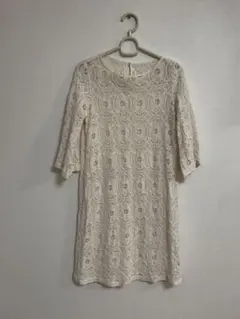 フェリシモ 総レース　ワンピース　膝丈