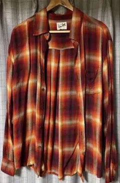 90's vintage レーヨン オンブレチェックシャツ
