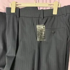 タックワイドパンツ　ネイビーストライプ