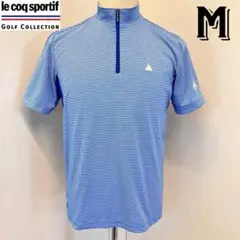 lecoqsportif GOLF メンズ　ハーフジップ　半袖ポロシャツ　青　M
