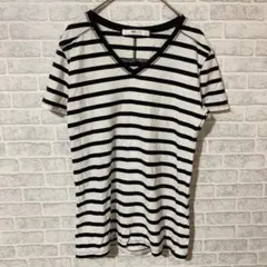 AZUL Tシャツ USED サイズ S ボーダー ホワイト & ブラック