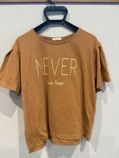 CINEMA CLUB 半袖Tシャツ M ブラウン 英字プリント