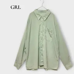 グレイル GRL 長袖シャツ オーバーサイズ ポケット 薄手 F ライトグリーンのサムネイル