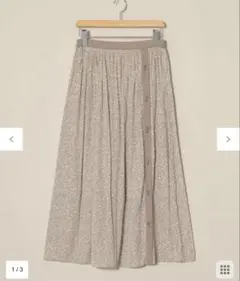 any SiS 花柄ロングスカート ベージュ サイズ3