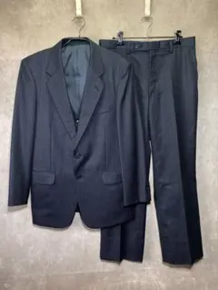 ビンテージ BENGEN スーツ セットアップ M 紺色 ストライプ ベスト