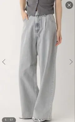 ハイウエストデニムワイドパンツ2