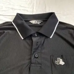 BLACK&WHITE ゴルフウェア ストライプ ポロシャツ 日本製 ストレッチ