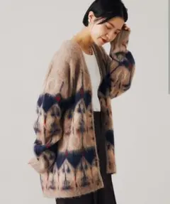 CRH　ジャカードモヘアカーディガン