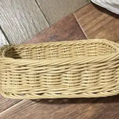 天然素材　浅型トレー　バスケット　小物入れ