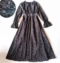 フレイアイディー　プリントロングワンピース 　 　花柄　小花　Aライン