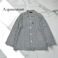 Aquascutum シャツジャケット【M】千鳥格子 羽織り　メンズ　D166