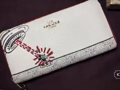 COACH×Disney C7800 ミッキー アート柄 ホワイト 長財布 - メルカリ