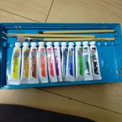 ポスターカラー　11色絵の具と筆セット
