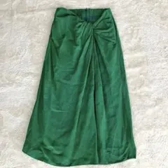 ガリャルダガランテ　シルク リネン レーヨン スカート スクエア　グリーン
