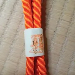 帯締め 　朱色　手組み　組紐　未使用品