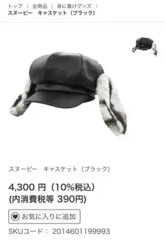 ユニバーサルスタジオジャパン　USJ スヌーピー　キャスケット