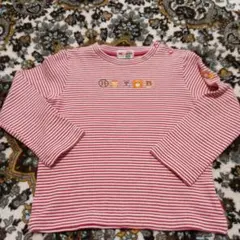 Mikihouse♥️ 赤と白のストライプ 長袖カットソー 100