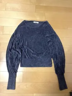 【Maronさま】COCO DEALダークグレー フロントリボン 長袖トップス