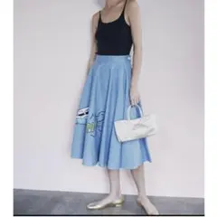 Ron Herman BATSHEVAフレアスカート デニム ロンハーマン　刺繍