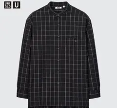 UNIQLO U フランネルオーバーサイズスタンドカラーチェックシャツ