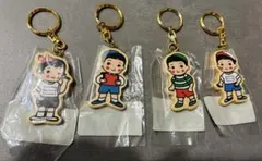 レトロ 木製キーホルダー 4点セット