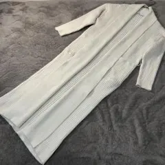 ZARA ザラ リブニットロングカーディガン アイボリー S