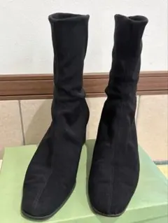 [ MIHAMA ]ショートブーツ ブラック スエード23cmのサムネイル